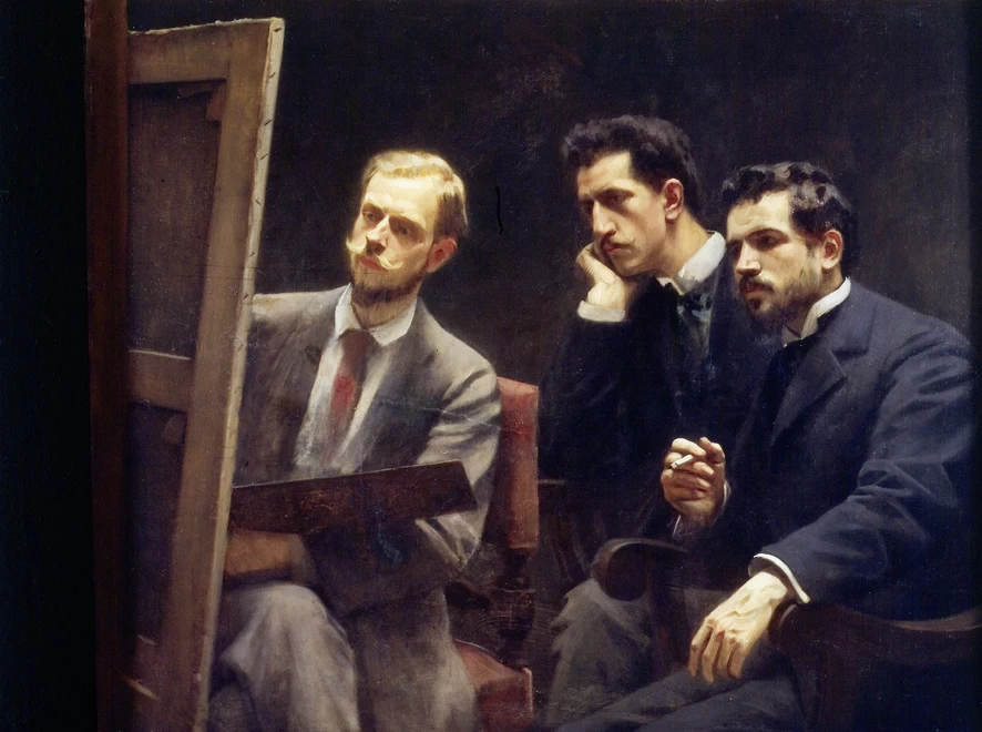 Ritratto del figlio Eduardo, l'architetto Fabbri, il pittore Muller - Palazzo delle Belle Arti, Roma